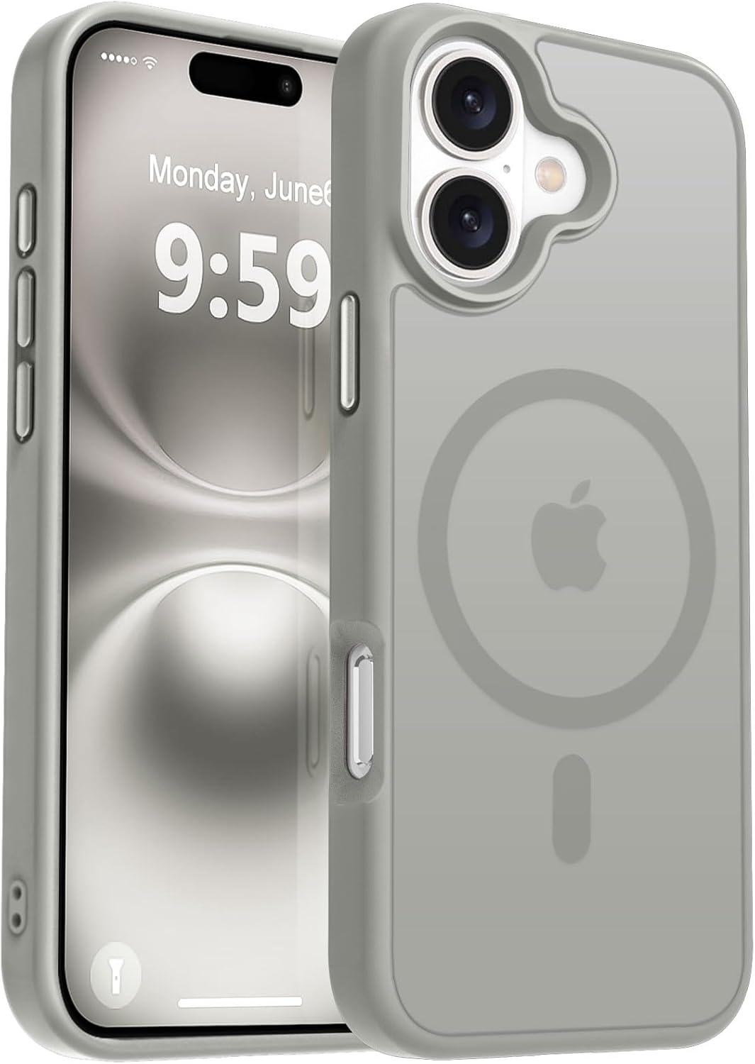 MOCCA Strong Magnetic for iPhone 14 Pro Max Case [Compatible with Magsafe] [10FT Military Grade Protective] Translucent Matte Slim Shockproof Case for iPhone 14 Pro Max 6.7"- Titanium Gray