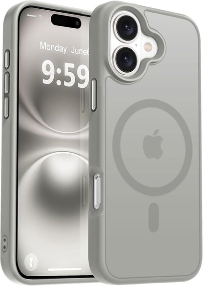 MOCCA Strong Magnetic for iPhone 14 Pro Max Case [Compatible with Magsafe] [10FT Military Grade Protective] Translucent Matte Slim Shockproof Case for iPhone 14 Pro Max 6.7"- Titanium Gray