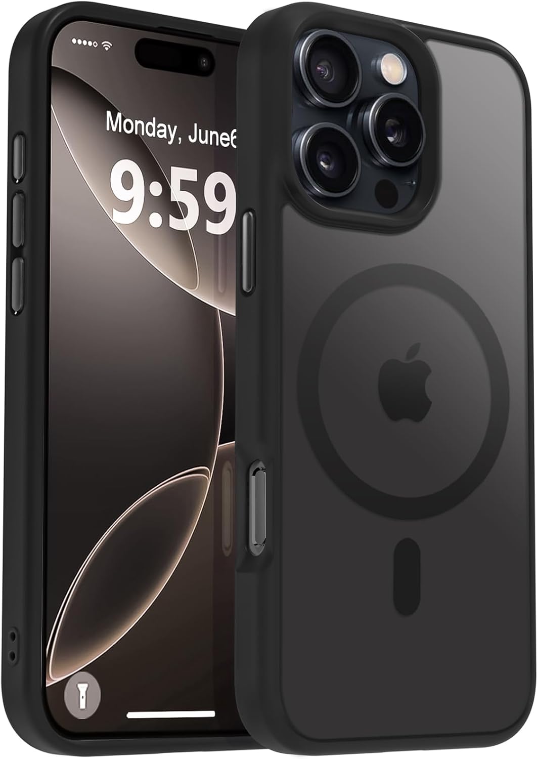 MOCCA Strong Magnetic for iPhone 14 Pro Max Case [Compatible with Magsafe] [10FT Military Grade Protective] Translucent Matte Slim Shockproof Case for iPhone 14 Pro Max 6.7"- Titanium Gray