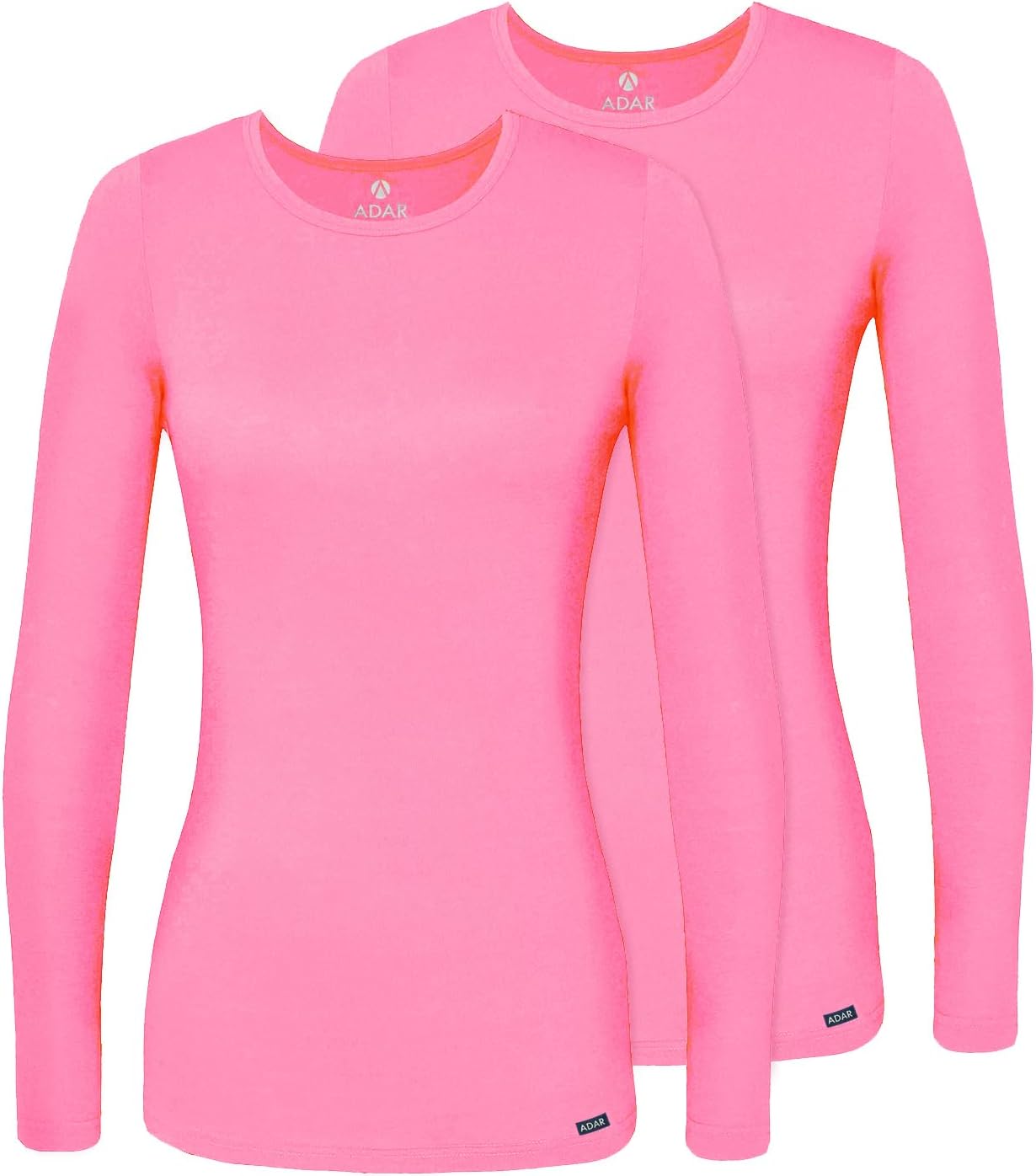 Adar Underscrubs for Women 2 Pack - Long Sleeve Underscrub Comfort Tee