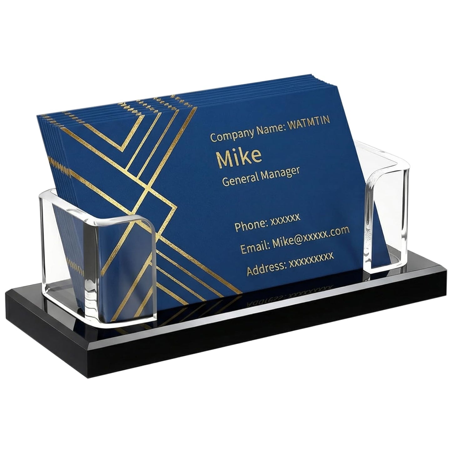 1 Pcs Acrylic Business Card Holder, Clear Horizontal Business Card Display Stand, Acrylic Cards Display Holder for Desk Accessories Women and Men Office Exhibition