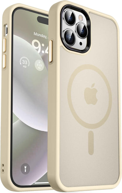 MOCCA Strong Magnetic for iPhone 14 Pro Max Case [Compatible with Magsafe] [10FT Military Grade Protective] Translucent Matte Slim Shockproof Case for iPhone 14 Pro Max 6.7"- Titanium Gray