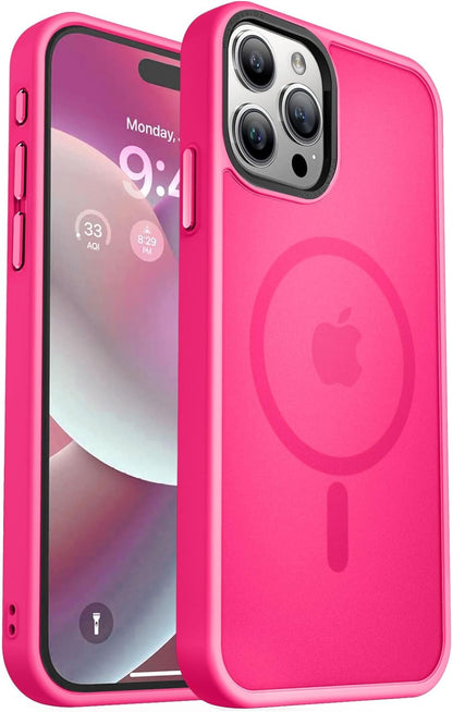 MOCCA Strong Magnetic for iPhone 14 Pro Max Case [Compatible with Magsafe] [10FT Military Grade Protective] Translucent Matte Slim Shockproof Case for iPhone 14 Pro Max 6.7"- Titanium Gray