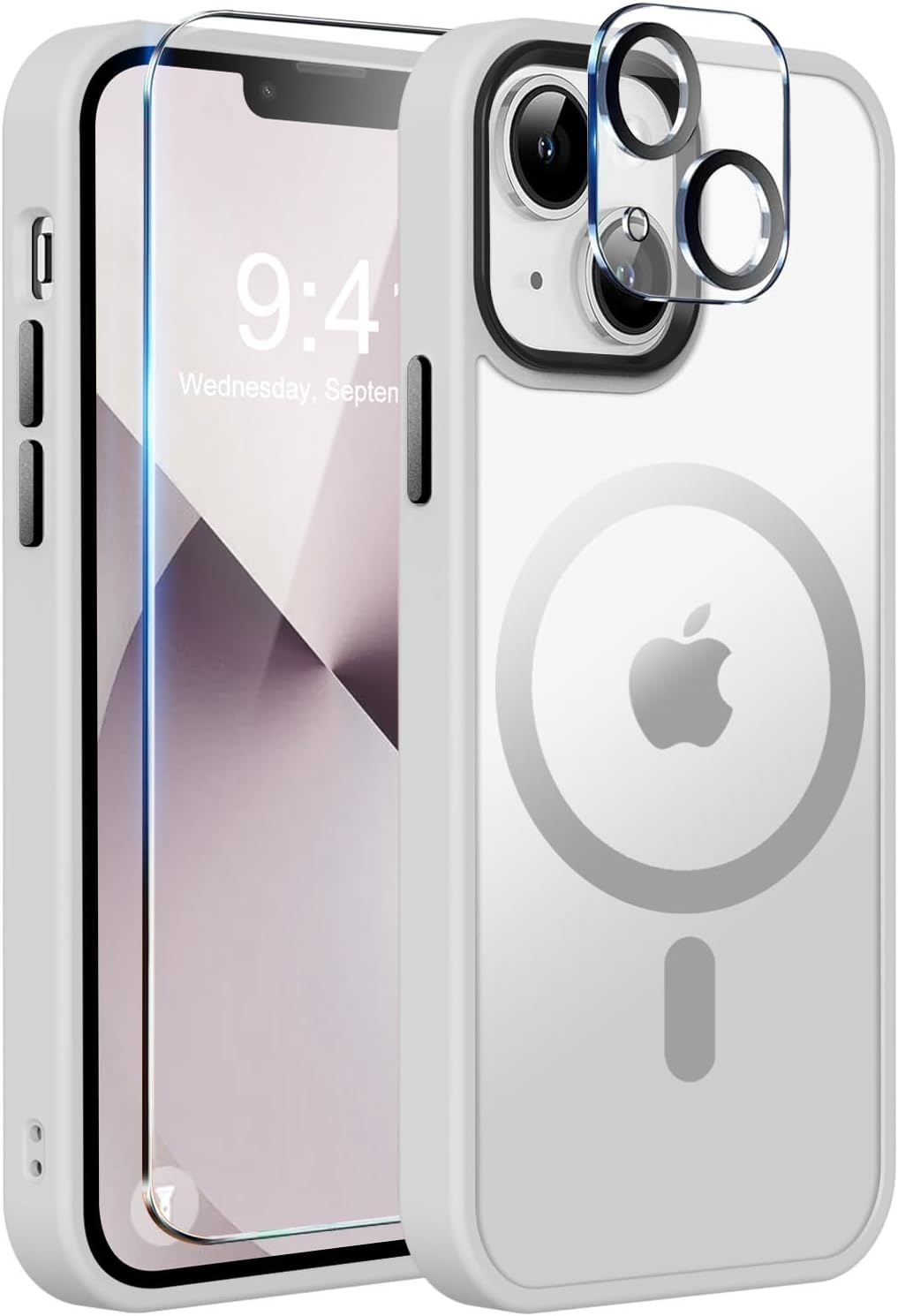 MOCCA Strong Magnetic for iPhone 14 Pro Max Case [Compatible with Magsafe] [10FT Military Grade Protective] Translucent Matte Slim Shockproof Case for iPhone 14 Pro Max 6.7"- Titanium Gray