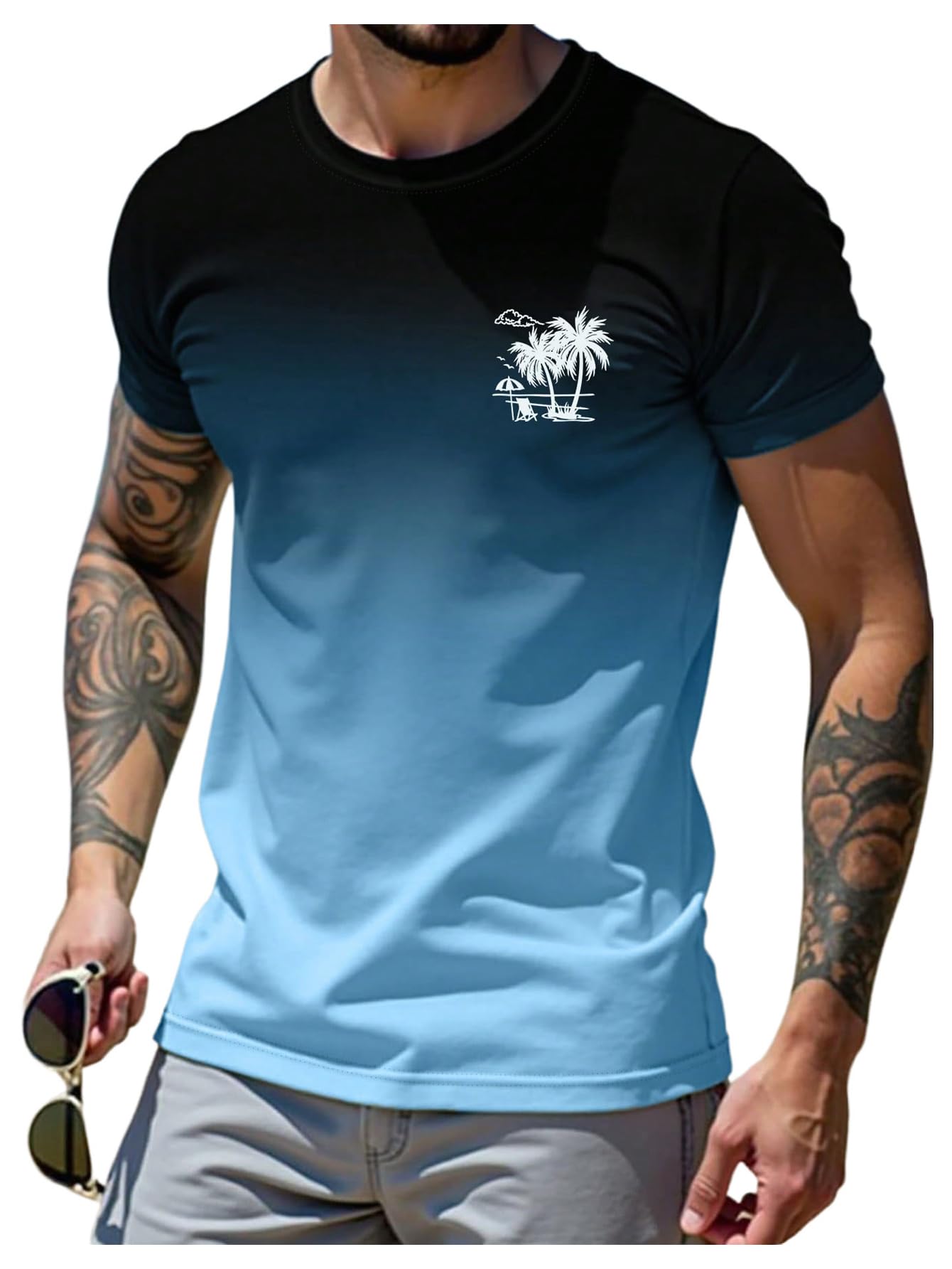 SOLY HUX Men's Short Sleeve Graphic Tees Summer Crewneck Top Shirt Beach Vacation T-Shirts