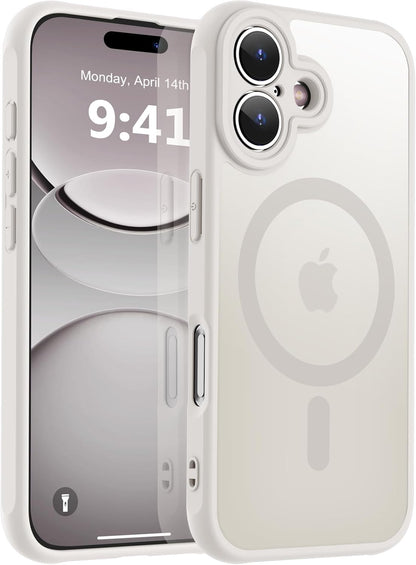 MOCCA Strong Magnetic for iPhone 14 Pro Max Case [Compatible with Magsafe] [10FT Military Grade Protective] Translucent Matte Slim Shockproof Case for iPhone 14 Pro Max 6.7"- Titanium Gray