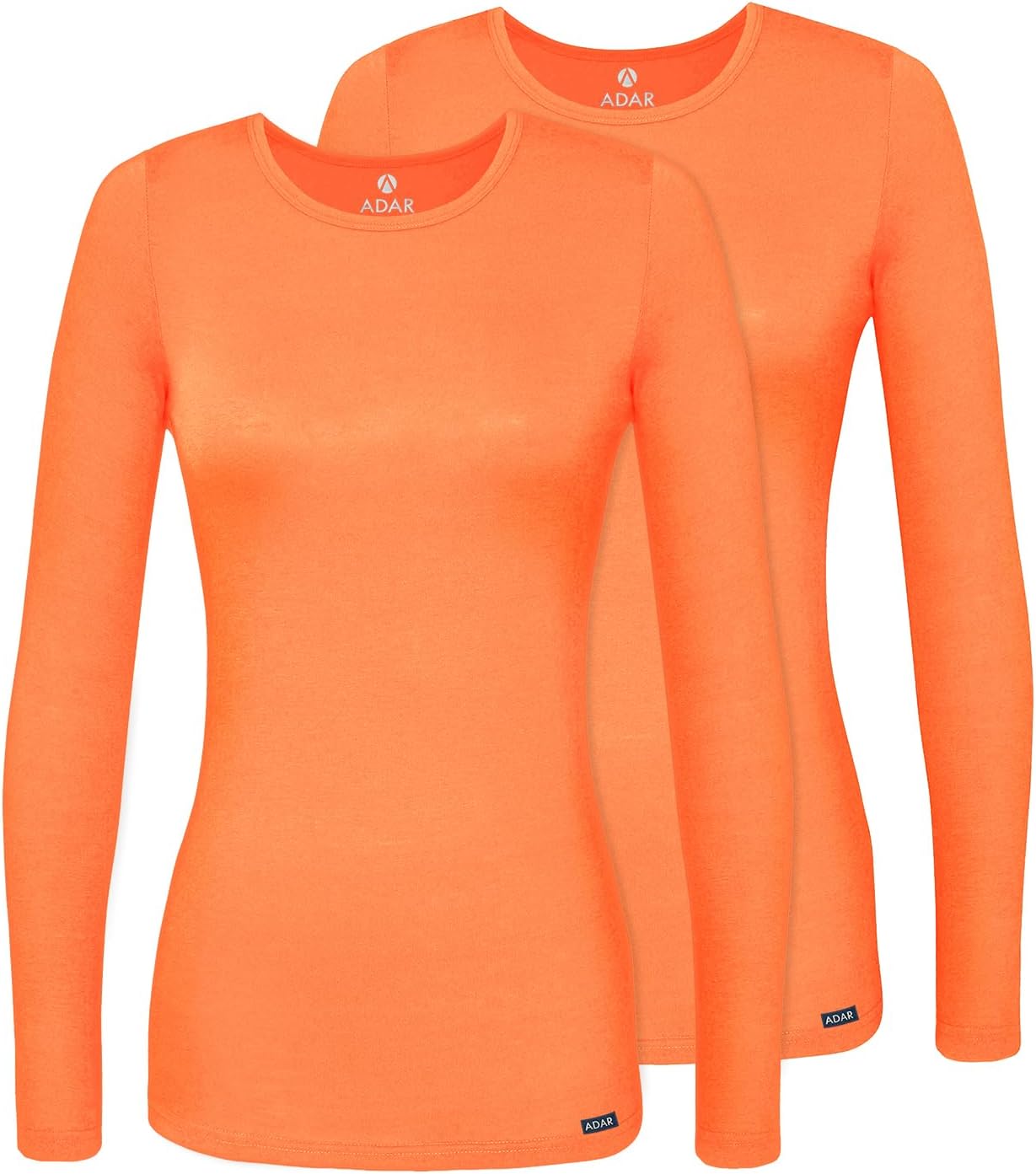 Adar Underscrubs for Women 2 Pack - Long Sleeve Underscrub Comfort Tee