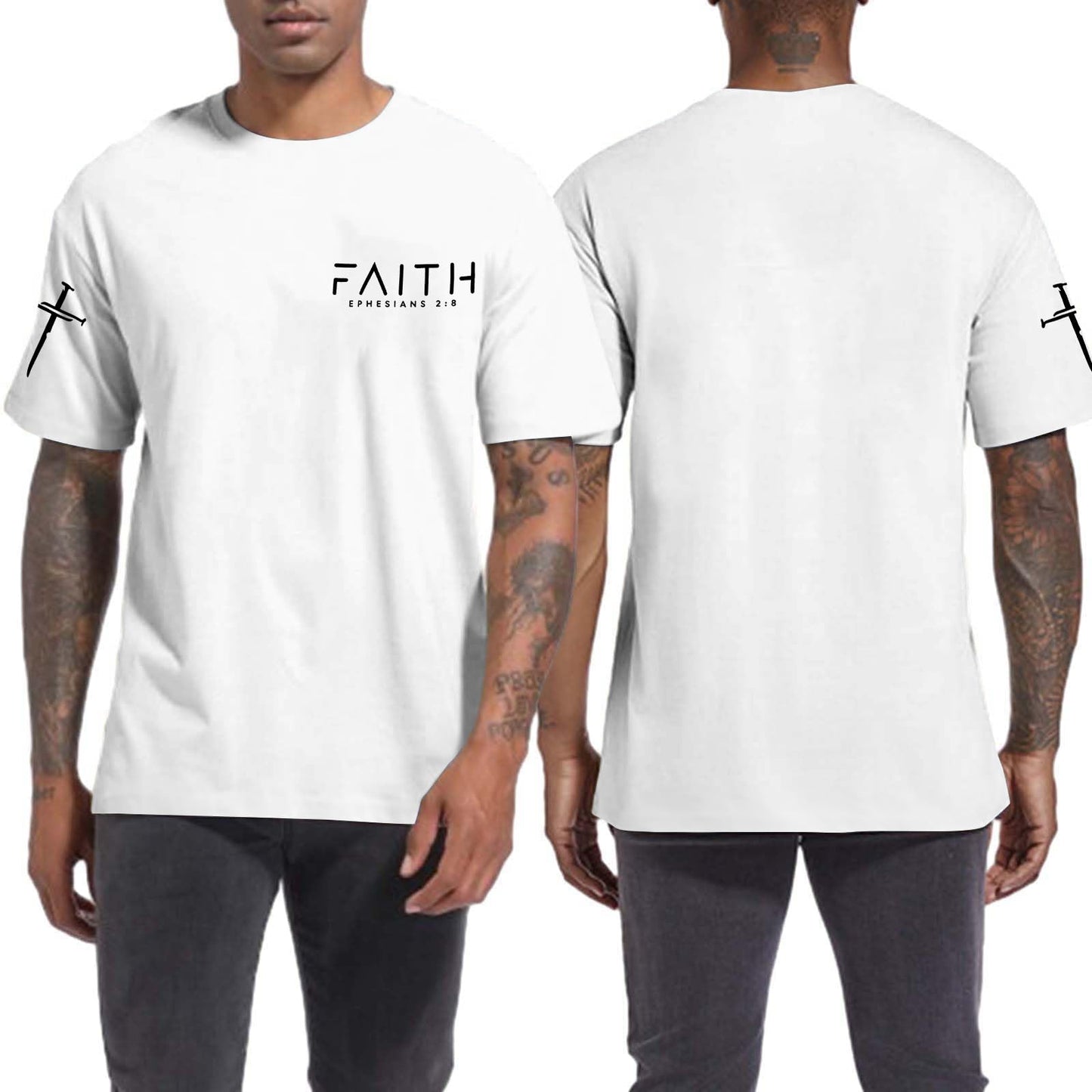 Christian Shirts for Men:Faith Cross Printed T-Shirts Christian Gifts for Men Jesus Shirts Holy Bible Tees