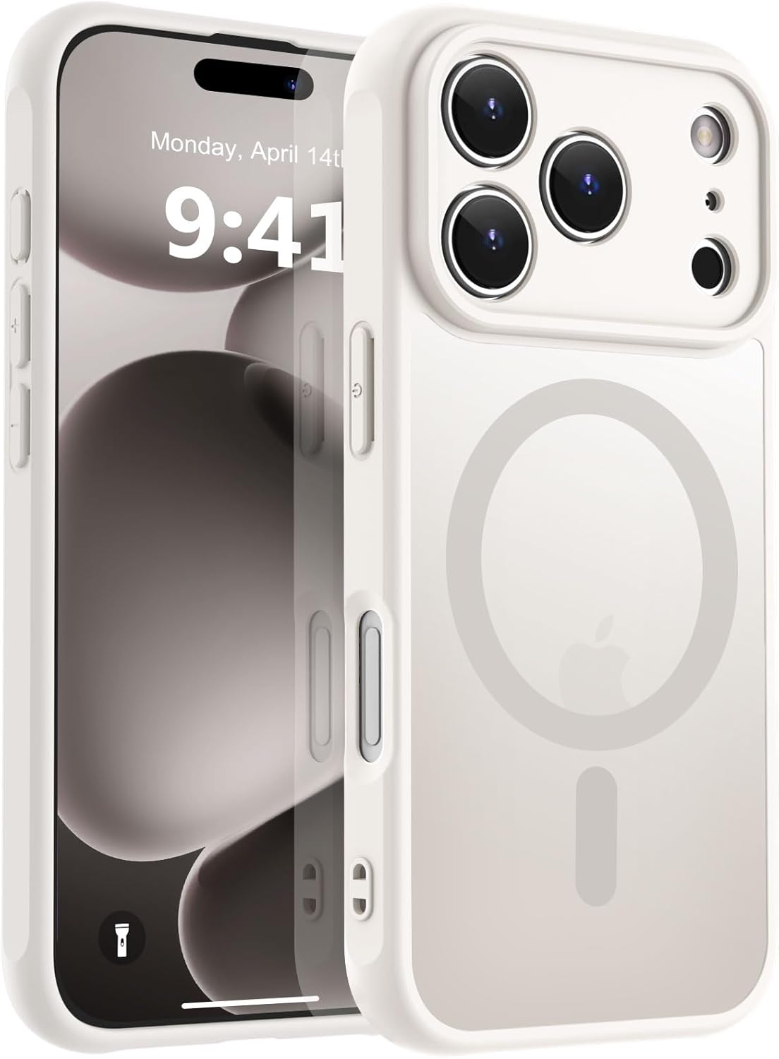 MOCCA Strong Magnetic for iPhone 14 Pro Max Case [Compatible with Magsafe] [10FT Military Grade Protective] Translucent Matte Slim Shockproof Case for iPhone 14 Pro Max 6.7"- Titanium Gray