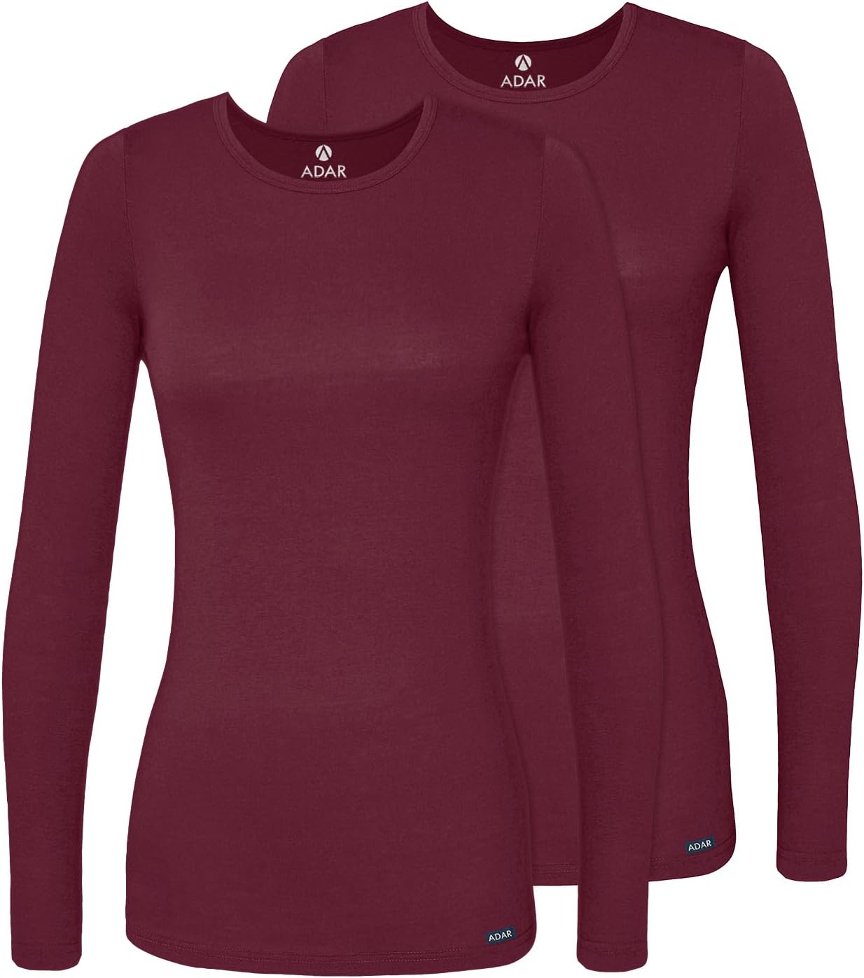 Adar Underscrubs for Women 2 Pack - Long Sleeve Underscrub Comfort Tee