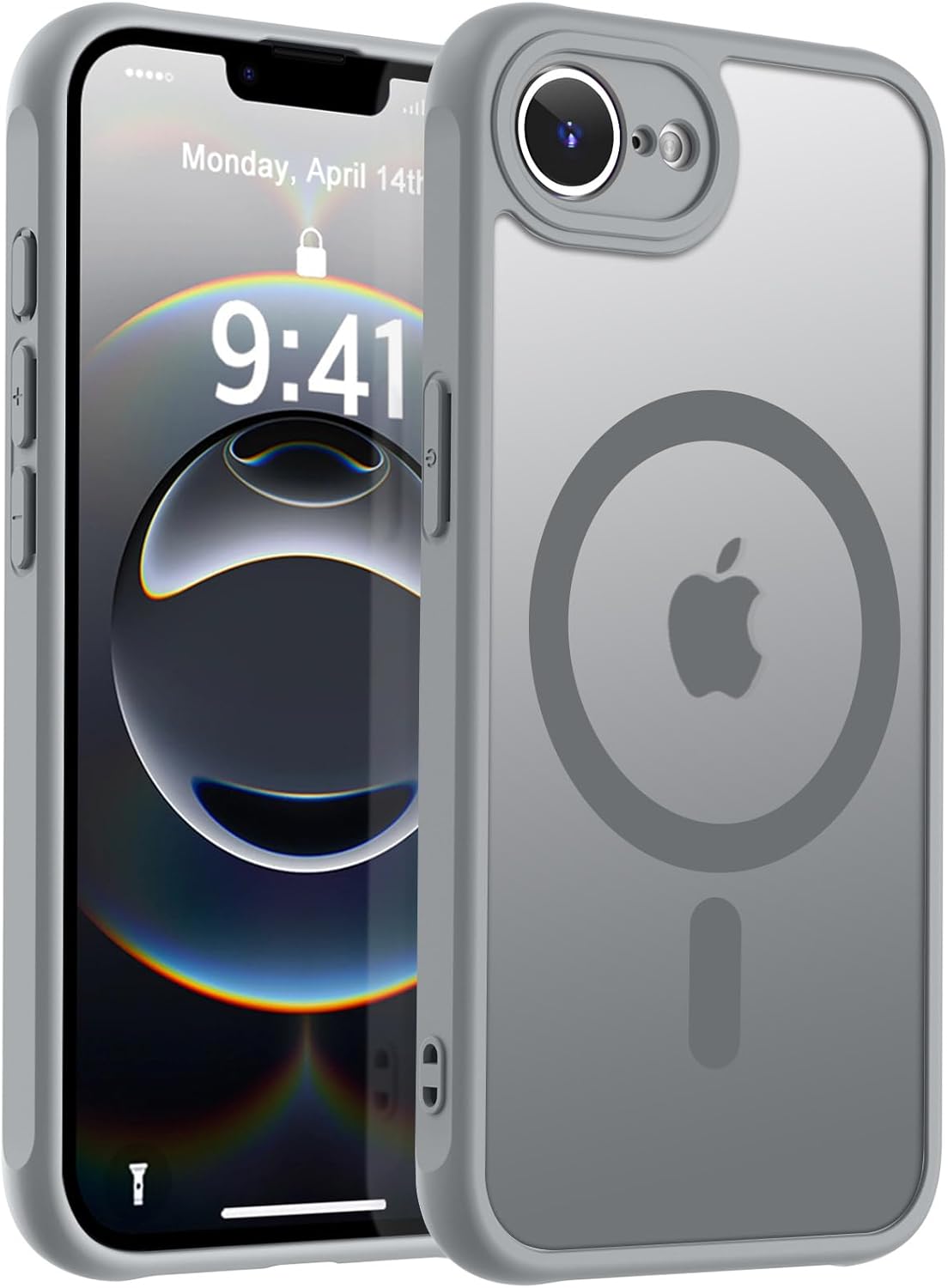 MOCCA Strong Magnetic for iPhone 14 Pro Max Case [Compatible with Magsafe] [10FT Military Grade Protective] Translucent Matte Slim Shockproof Case for iPhone 14 Pro Max 6.7"- Titanium Gray