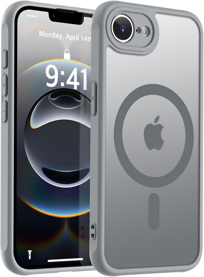 MOCCA Strong Magnetic for iPhone 14 Pro Max Case [Compatible with Magsafe] [10FT Military Grade Protective] Translucent Matte Slim Shockproof Case for iPhone 14 Pro Max 6.7"- Titanium Gray
