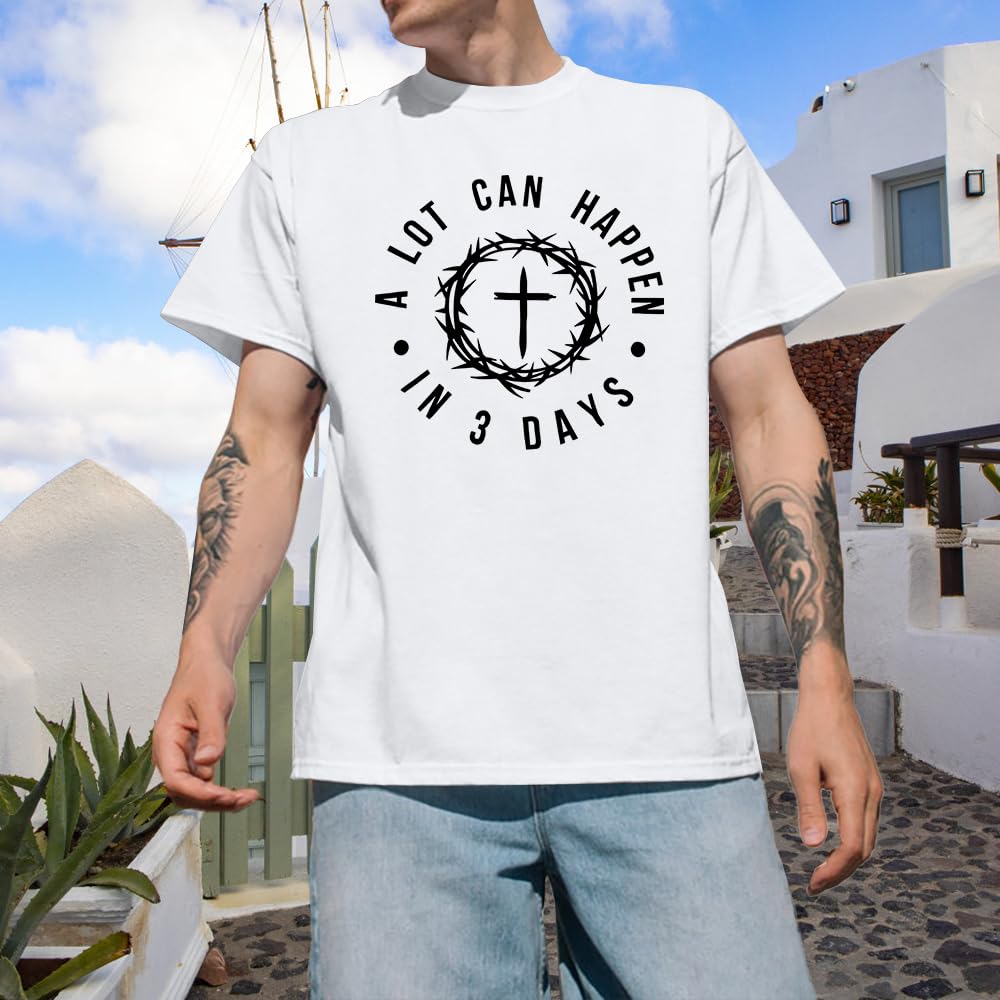Christian Shirts for Men:Faith Cross Printed T-Shirts Christian Gifts for Men Jesus Shirts Holy Bible Tees