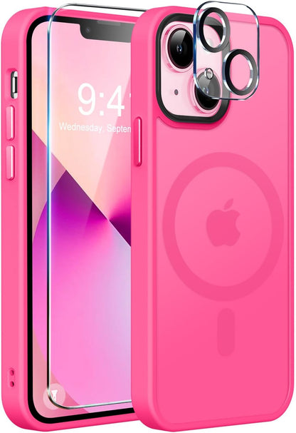 MOCCA Strong Magnetic for iPhone 14 Pro Max Case [Compatible with Magsafe] [10FT Military Grade Protective] Translucent Matte Slim Shockproof Case for iPhone 14 Pro Max 6.7"- Titanium Gray