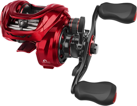 KastKing Royale Legend Glory Baitcasting Fishing Reel, Halo XII Magnetic Braking System Baitcaster Reel, 16 lbs of Smooth Drag, 8.0:1 High-Speed Gear Ratio, DTCC Line Guide, Palm Perfect Design