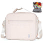 NOL Nylon Waterproof Kids Lunch Bag, Insulated Lunch Bag, Lunch box Cooler, Reusable, Zip Closure with Buckle Handle Holds Lunch Box, Snacks & Water Bottle for School Work, Cream