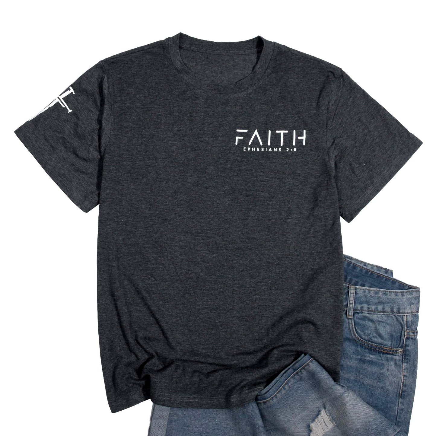 Christian Shirts for Men:Faith Cross Printed T-Shirts Christian Gifts for Men Jesus Shirts Holy Bible Tees