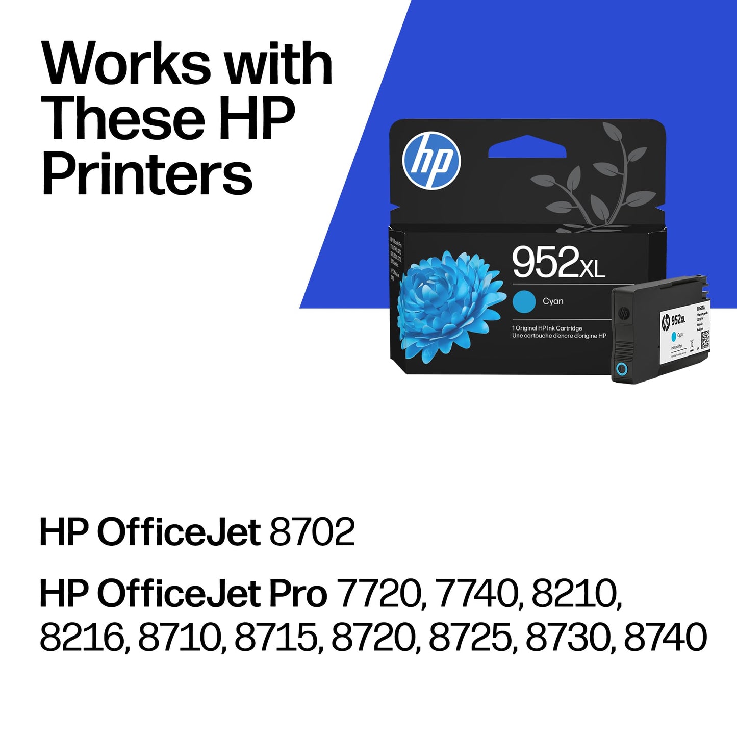 HP 952XL Black High-Yield Ink Cartridge Printers | Works OfficeJet 8702 OfficeJet Pro 7720, 7740, 8210, 8216, 8710, 8715, 8720, 8725, 8730, 8740 | Eligible for Instant Ink | F6U19AN
