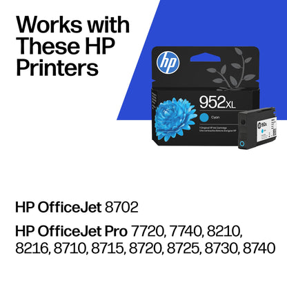 HP 952XL Black High-Yield Ink Cartridge Printers | Works OfficeJet 8702 OfficeJet Pro 7720, 7740, 8210, 8216, 8710, 8715, 8720, 8725, 8730, 8740 | Eligible for Instant Ink | F6U19AN