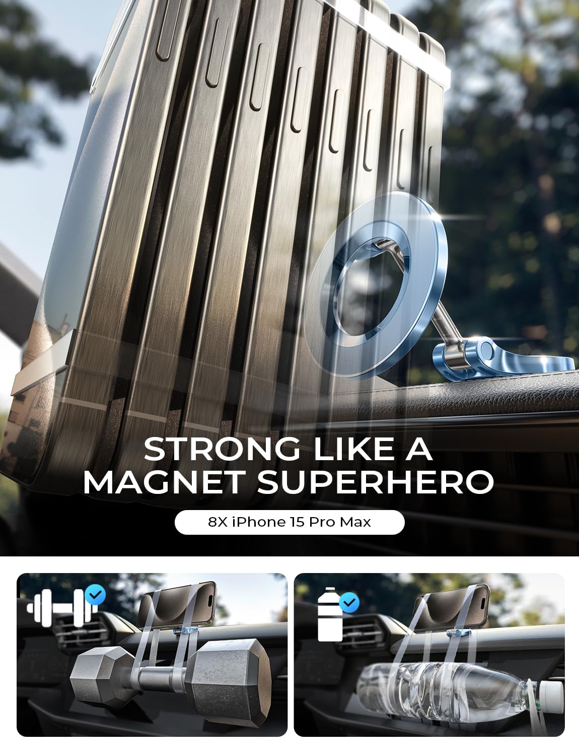 LISEN for MagSafe Car Mount for iPhone 17 Pro Max [24 Strong Magnets] Classic Magnetic Phone Holder for Car Dashboard, Magnet Phone Mount Car Cell Phone Holder for iPhone 17 Pro Max Air 16 15 14 13 12
