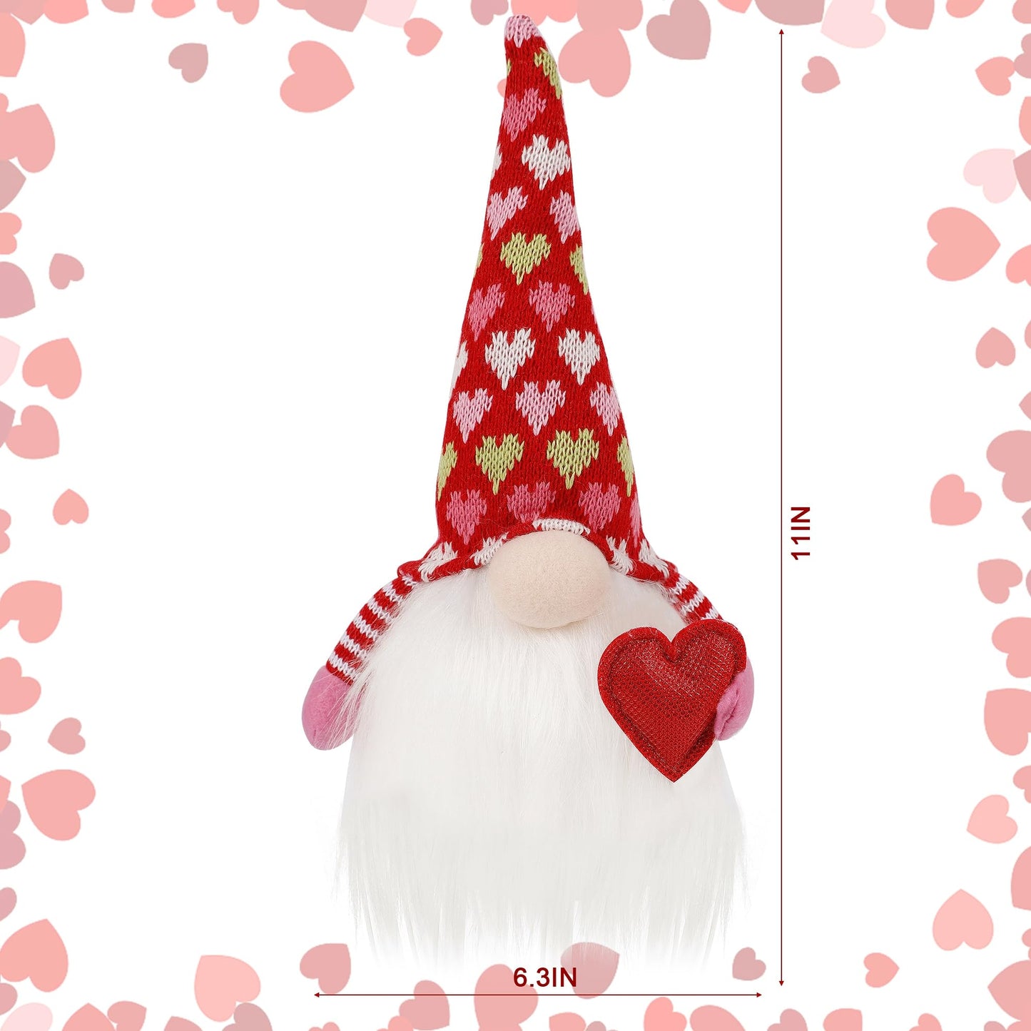 Juegoal 2 Pack Lighted Bunny Easter Gnome, 11" Handmade Scandinavian Swedish Tomte, Light Up Elf Easter Present, Battery Operated Rabbit Gifts Spring Tabletop Holiday Decorations
