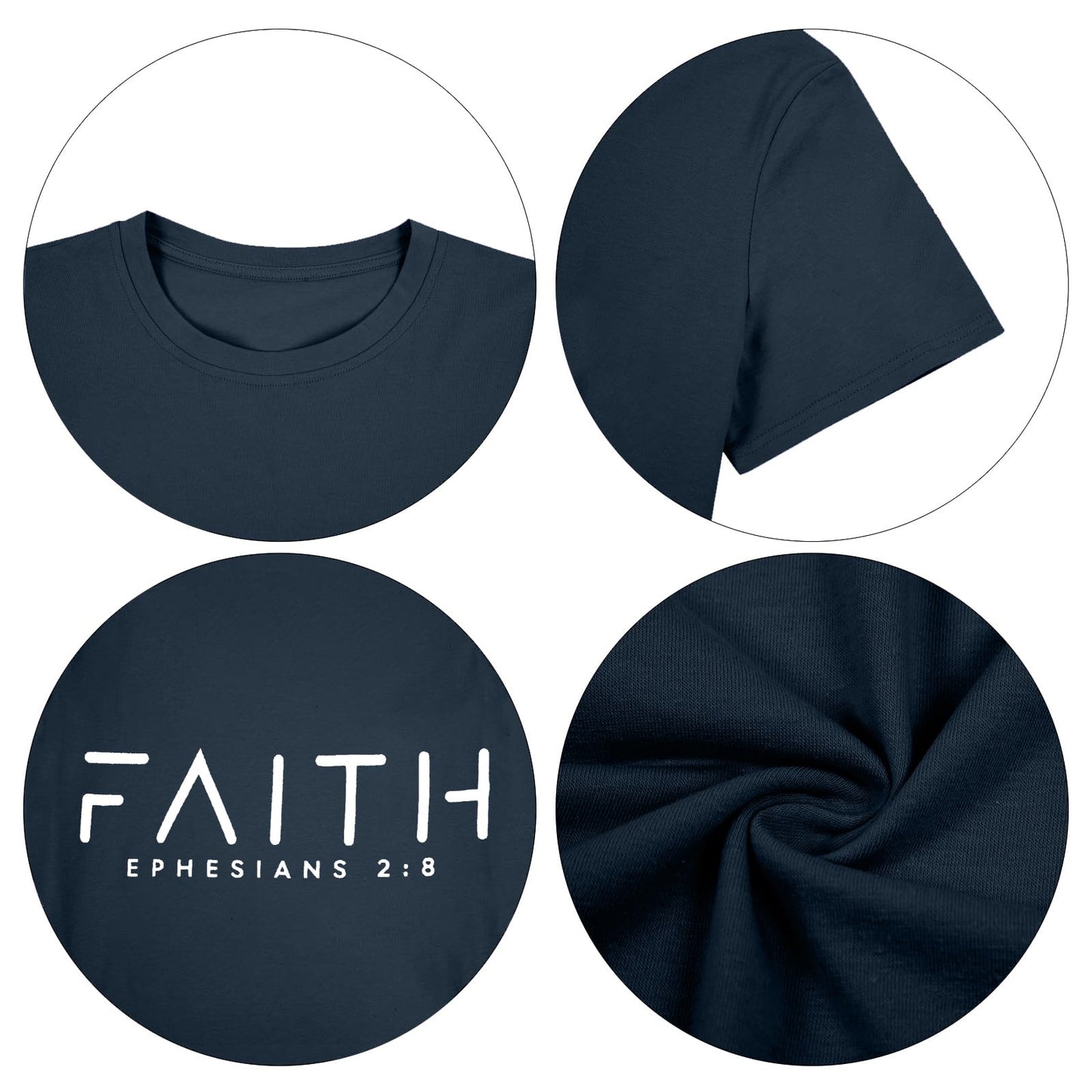 Christian Shirts for Men:Faith Cross Printed T-Shirts Christian Gifts for Men Jesus Shirts Holy Bible Tees