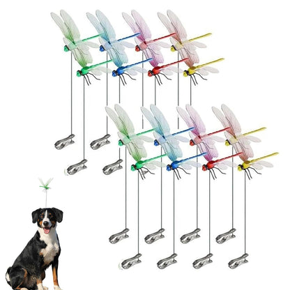 Outdoor Dragonfly, Garden Decoration,3D Artificial Dragonfly Clip,New Courtyard Decoration (16PCS)