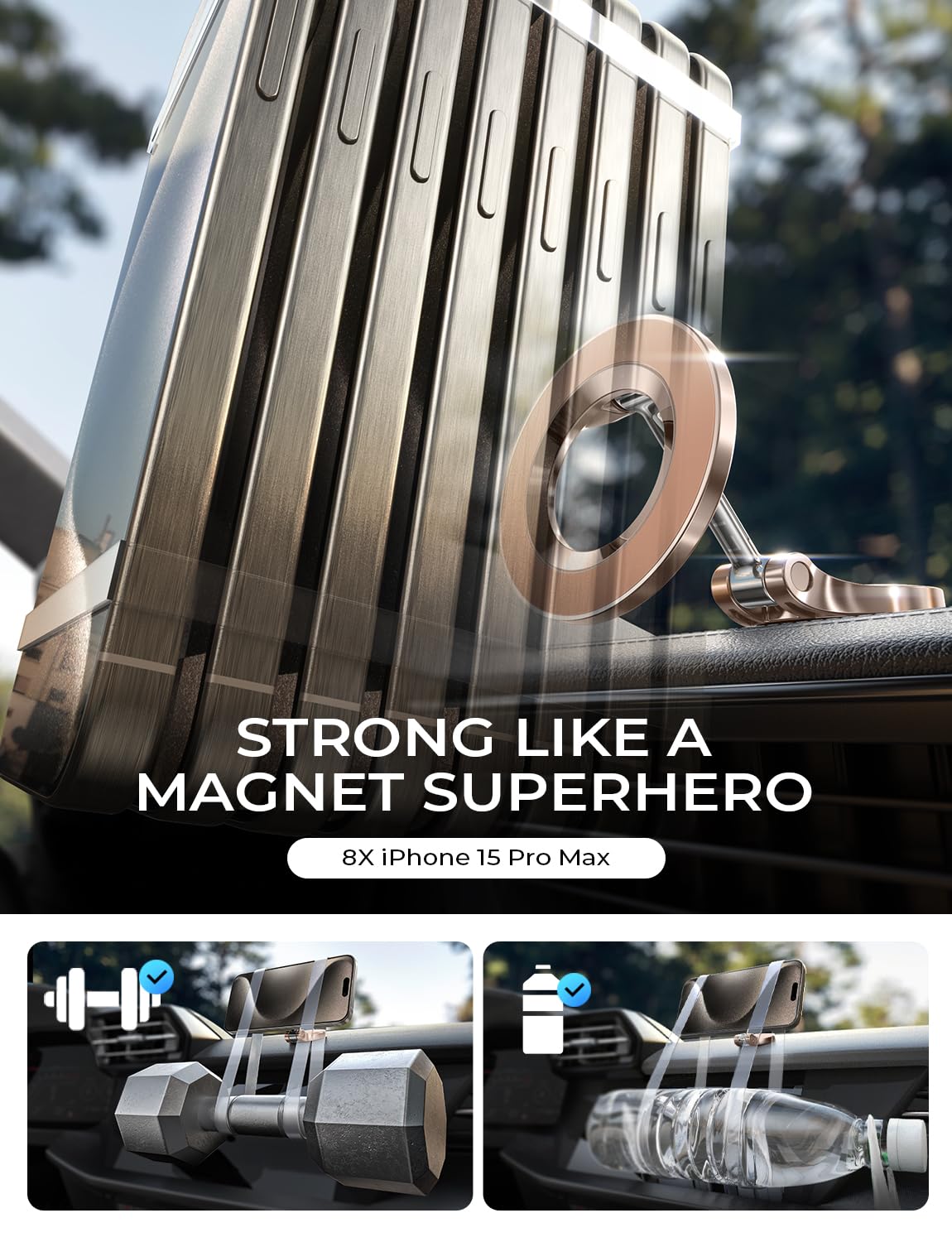 LISEN for MagSafe Car Mount for iPhone 17 Pro Max [24 Strong Magnets] Classic Magnetic Phone Holder for Car Dashboard, Magnet Phone Mount Car Cell Phone Holder for iPhone 17 Pro Max Air 16 15 14 13 12