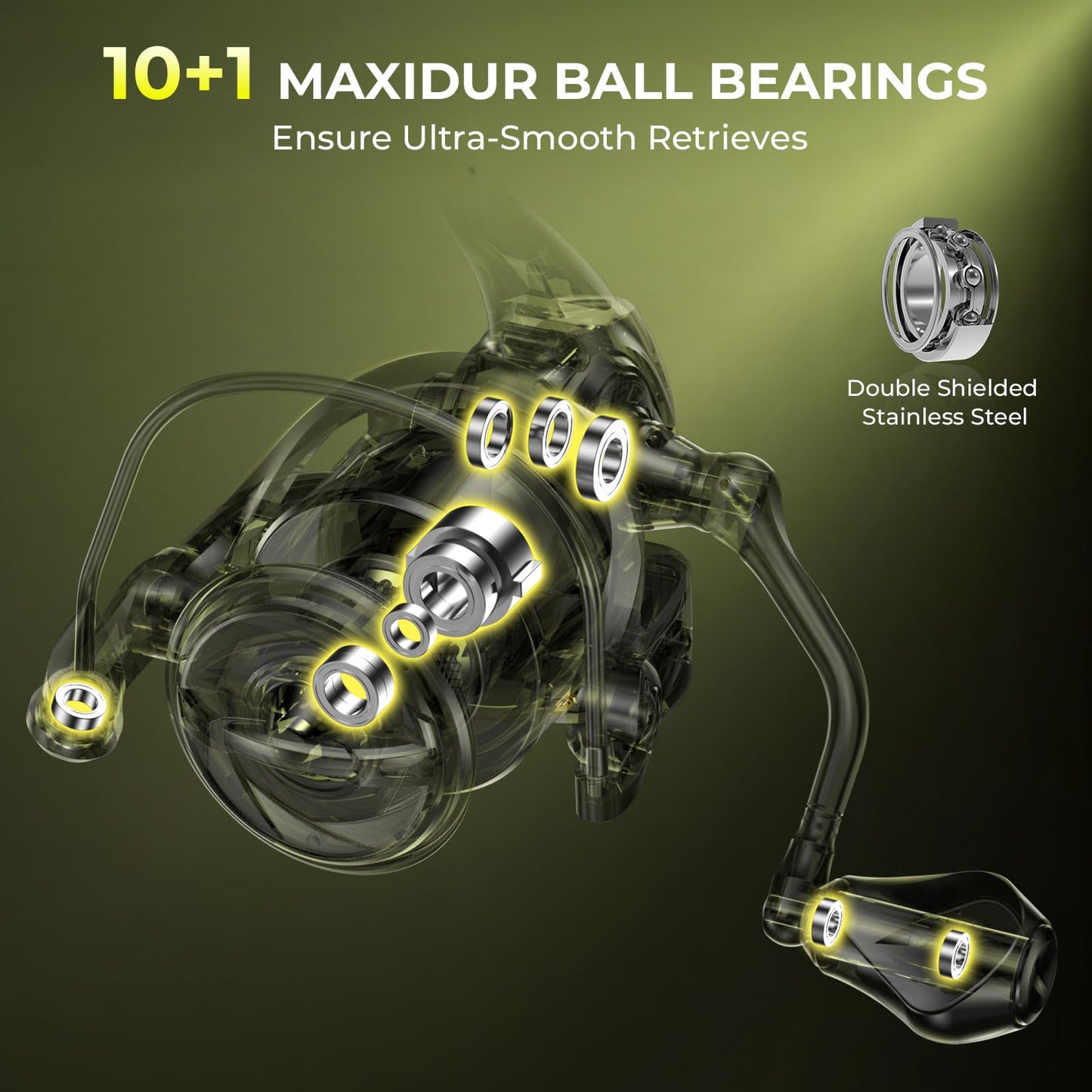 KastKing Sharky Spinning Reel – 5.2:1 & 6.2:1 Gear Ratios, Carbon Fiber Drag 33–39.5LB, 10+1 Stainless Bearings, Lightweight Nylitech Body, Oversize Shaft, for Saltwater & Freshwater