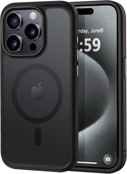 MOCCA Strong Magnetic for iPhone 14 Pro Max Case [Compatible with Magsafe] [10FT Military Grade Protective] Translucent Matte Slim Shockproof Case for iPhone 14 Pro Max 6.7"- Titanium Gray