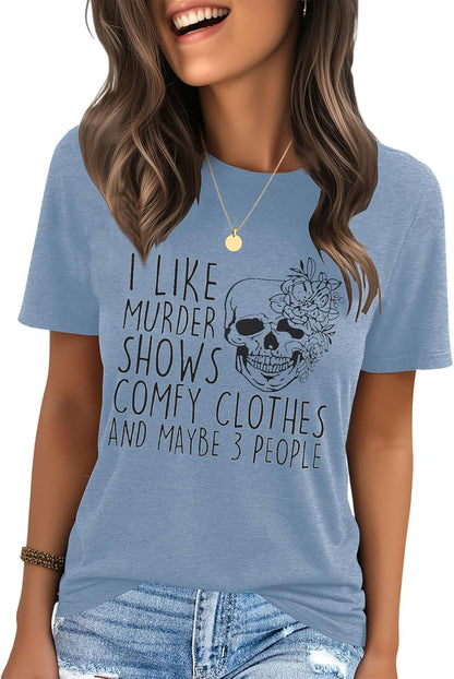 IRISGOD Womens Graphic Tees Casual Summer Short Sleeve Vintage T Shirts Tops
