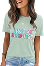 IRISGOD Womens Graphic Tees Casual Summer Short Sleeve Vintage T Shirts Tops