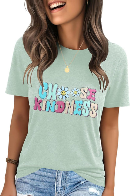 IRISGOD Womens Graphic Tees Casual Summer Short Sleeve Vintage T Shirts Tops