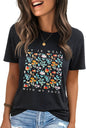 IRISGOD Womens Graphic Tees Casual Summer Short Sleeve Vintage T Shirts Tops