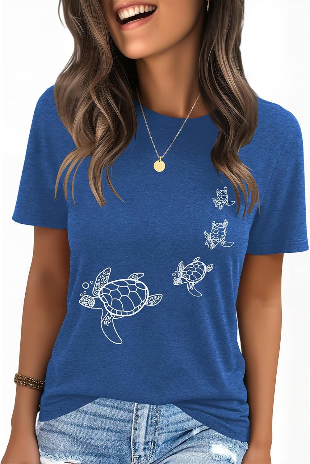 IRISGOD Womens Graphic Tees Casual Summer Short Sleeve Vintage T Shirts Tops