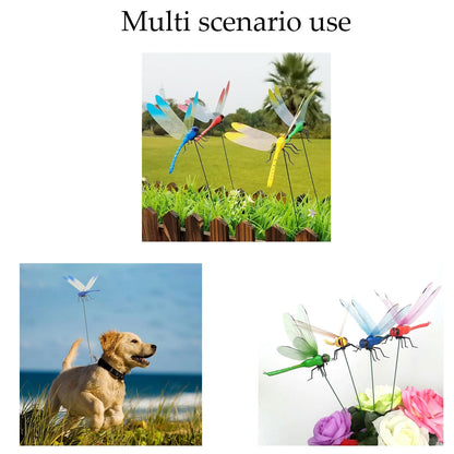Outdoor Dragonfly, Garden Decoration,3D Artificial Dragonfly Clip,New Courtyard Decoration (16PCS)