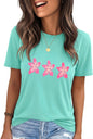 IRISGOD Womens Graphic Tees Casual Summer Short Sleeve Vintage T Shirts Tops