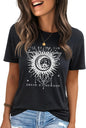 IRISGOD Womens Graphic Tees Casual Summer Short Sleeve Vintage T Shirts Tops