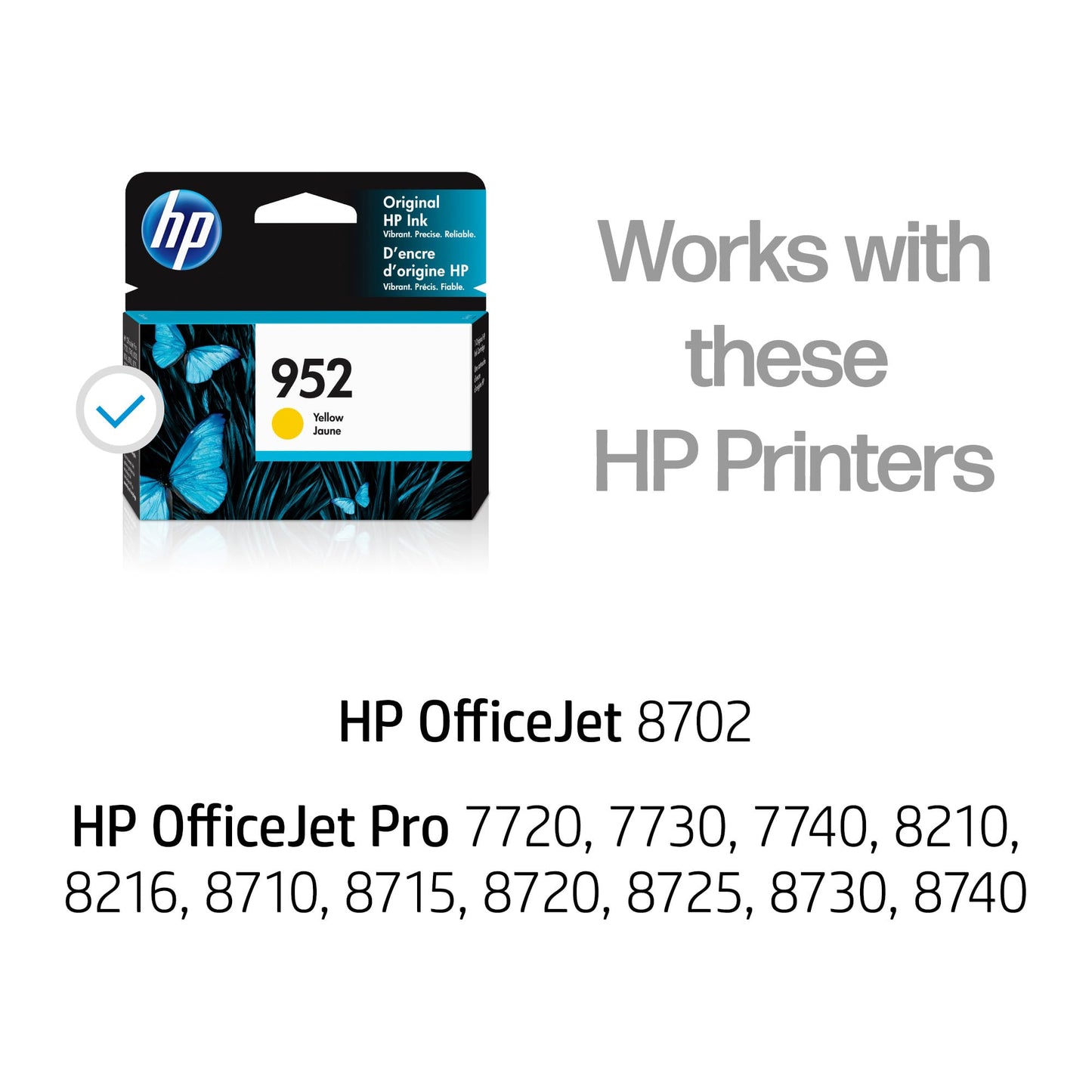 HP 952 Cyan, Magenta, Yellow Ink Cartridges (3-Pack) | Works with Printer Series: OfficeJet 8702, OfficeJet Pro 7720, 7740, 8210, 8710, 8720, 8730, 8740 | Eligible for Instant Ink | N9K27AN