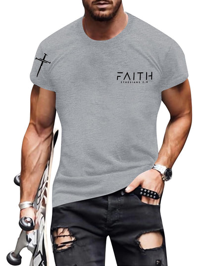 Christian Shirts for Men:Faith Cross Printed T-Shirts Christian Gifts for Men Jesus Shirts Holy Bible Tees