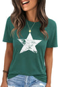 IRISGOD Womens Graphic Tees Casual Summer Short Sleeve Vintage T Shirts Tops