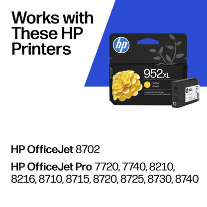 HP 952XL Black High-Yield Ink Cartridge Printers | Works OfficeJet 8702 OfficeJet Pro 7720, 7740, 8210, 8216, 8710, 8715, 8720, 8725, 8730, 8740 | Eligible for Instant Ink | F6U19AN