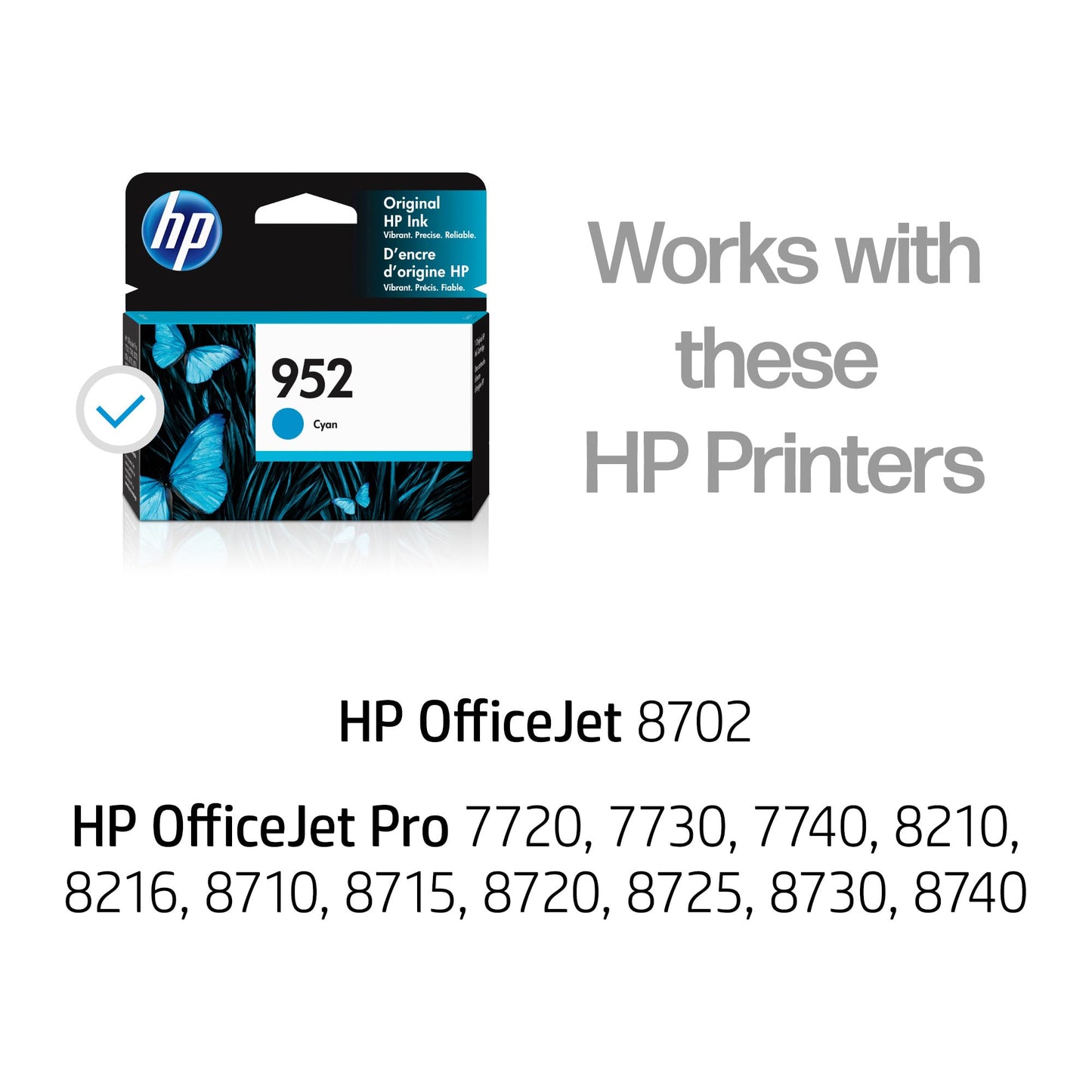 HP 952 Cyan, Magenta, Yellow Ink Cartridges (3-Pack) | Works with Printer Series: OfficeJet 8702, OfficeJet Pro 7720, 7740, 8210, 8710, 8720, 8730, 8740 | Eligible for Instant Ink | N9K27AN