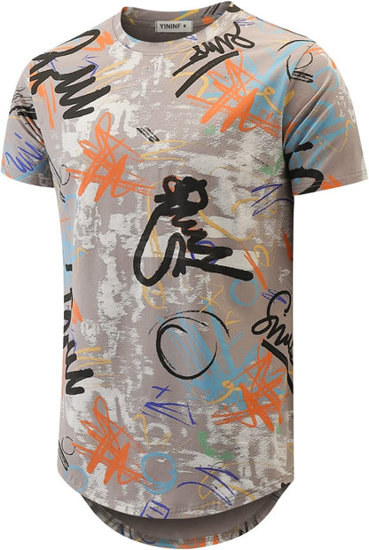 YININF Mens Hipster Hip Hop Short Sleeve Print T-Shirt Shirts Men