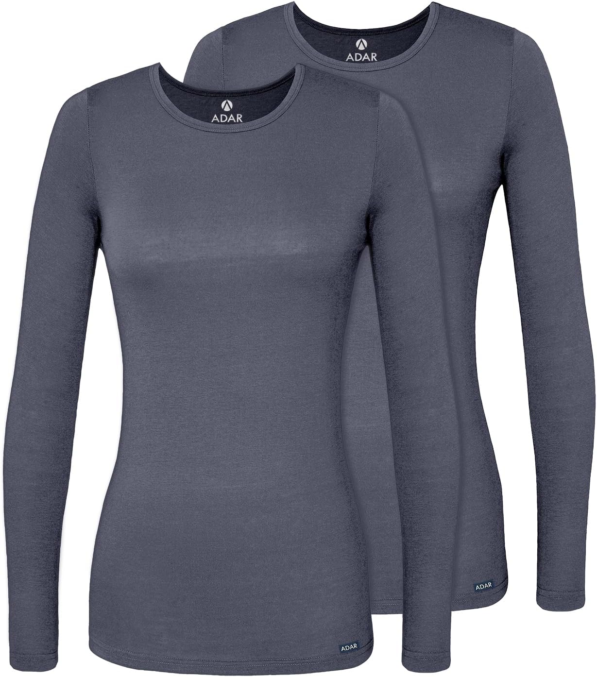 Adar Underscrubs for Women 2 Pack - Long Sleeve Underscrub Comfort Tee