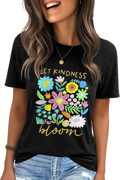 IRISGOD Womens Graphic Tees Casual Summer Short Sleeve Vintage T Shirts Tops