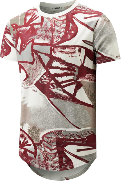 YININF Mens Hipster Hip Hop Short Sleeve Print T-Shirt Shirts Men