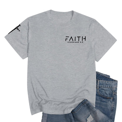 Christian Shirts for Men:Faith Cross Printed T-Shirts Christian Gifts for Men Jesus Shirts Holy Bible Tees