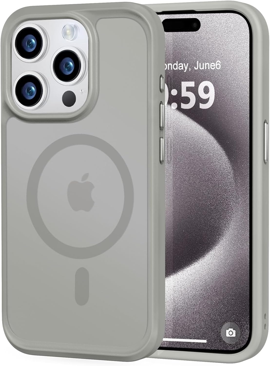 MOCCA Strong Magnetic for iPhone 14 Pro Max Case [Compatible with Magsafe] [10FT Military Grade Protective] Translucent Matte Slim Shockproof Case for iPhone 14 Pro Max 6.7"- Titanium Gray