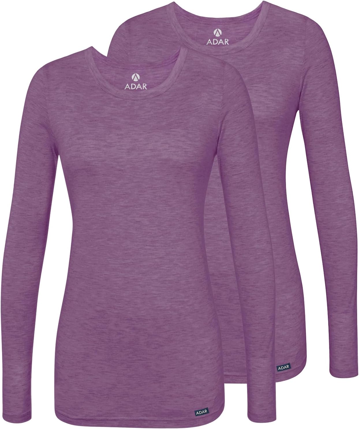 Adar Underscrubs for Women 2 Pack - Long Sleeve Underscrub Comfort Tee